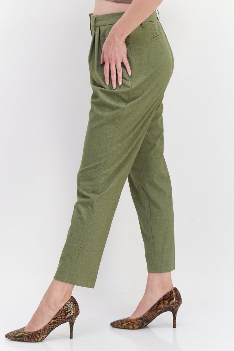 Tahari by Arthur S Levine Women Pleat-Front Cropped Pants, Caper - Image 3